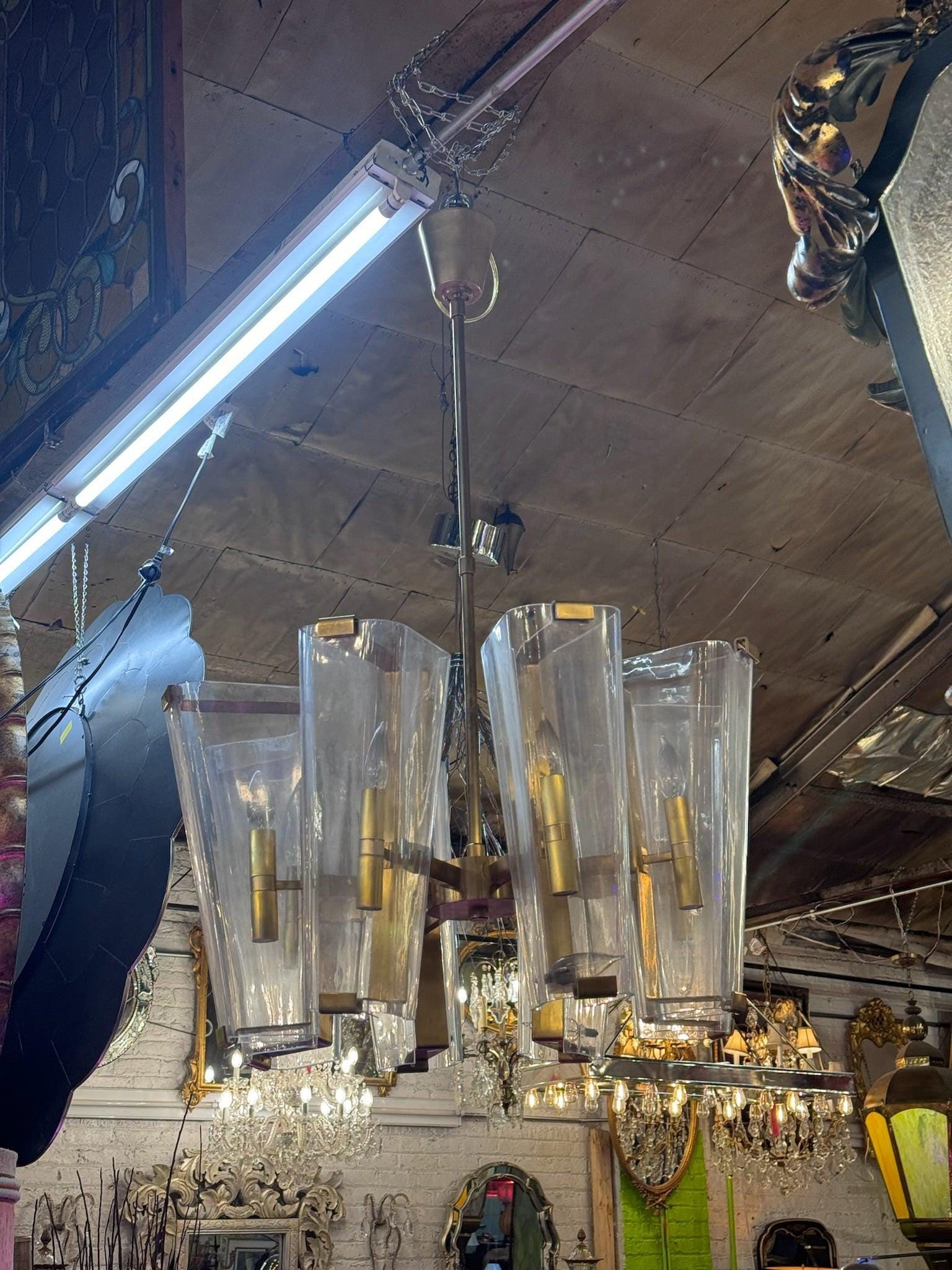 Visual Comfort Alpine Chandelier by Aerin in Hand Rubbed Antique Brass - 4