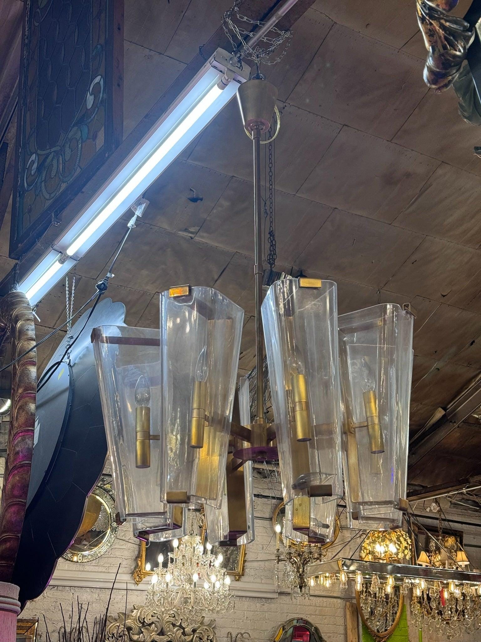 Visual Comfort Alpine Chandelier by Aerin in Hand Rubbed Antique Brass - 5