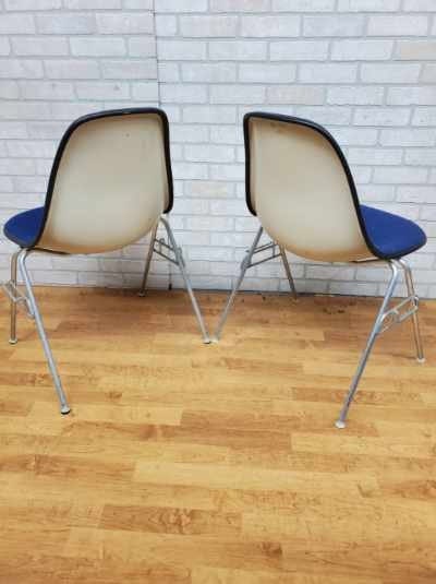 Mid Century Modern Herman Miller Shell Dining Chairs in Blue - Set of 4 - 7