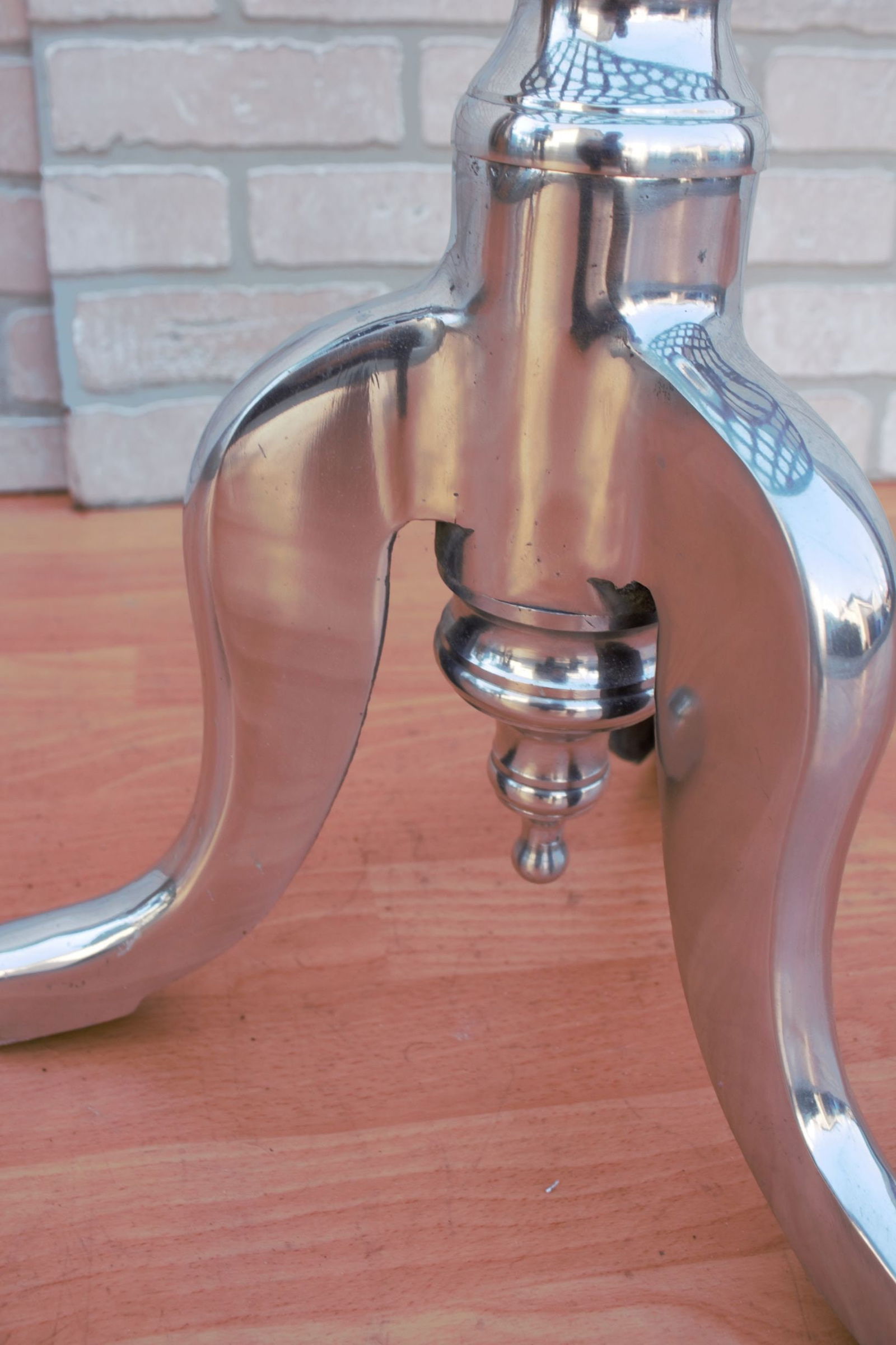 Contemporary Oval Glass Top with Aluminum Base Side Table - 7