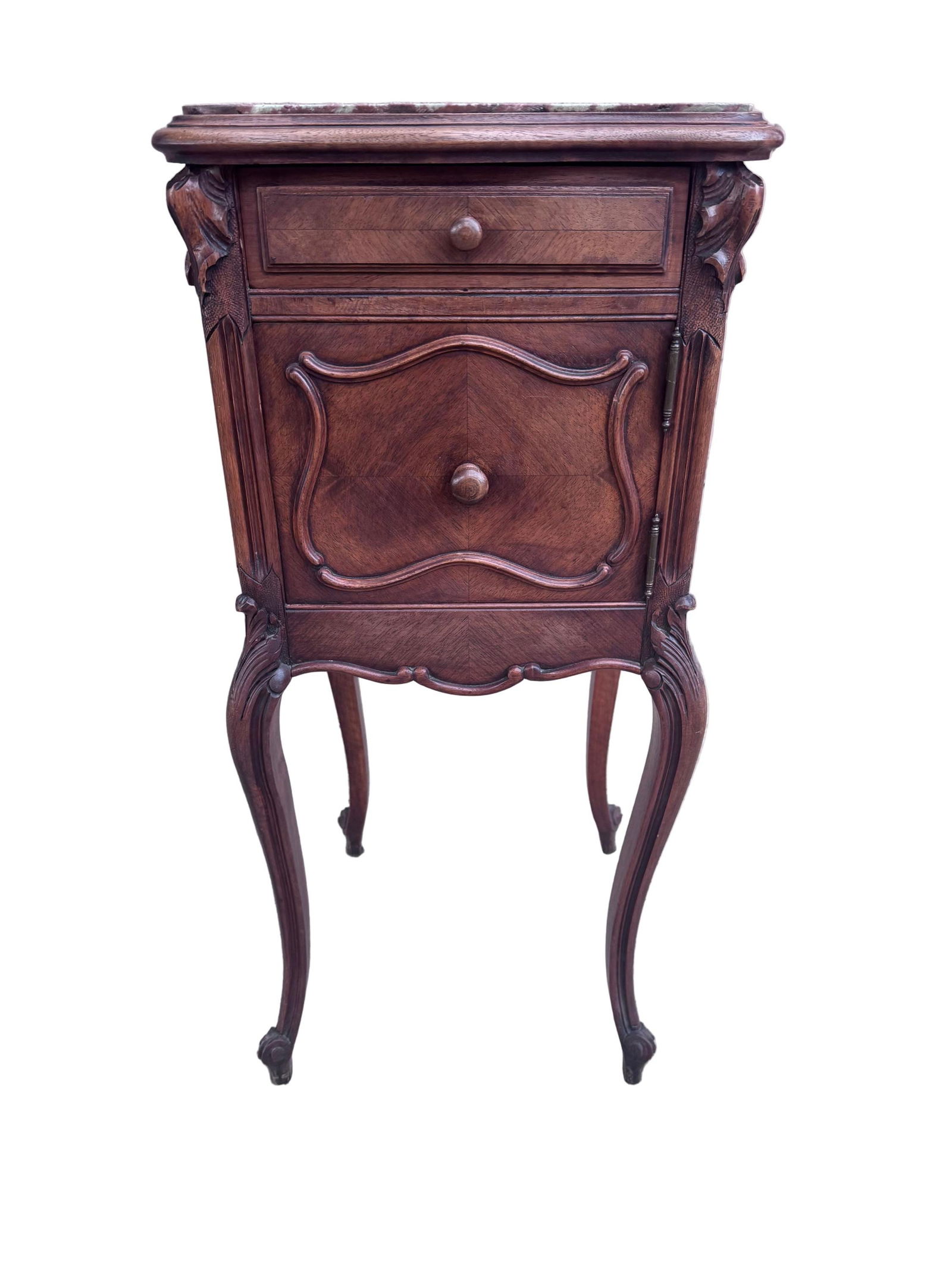 Antique French Louis XV Style Marble Top Humidor Smoking Storage Table - 10