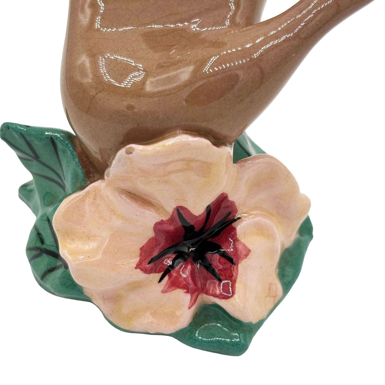 California Pottery Figural Hand w/ Magnolia Flower Ring Holder by Clemensons - 16
