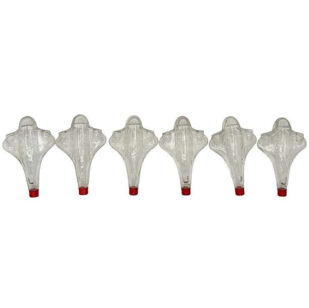 Streamline Art Deco Airplane Glass & Bakelite Perfume Bottles, Set of 6 - 14