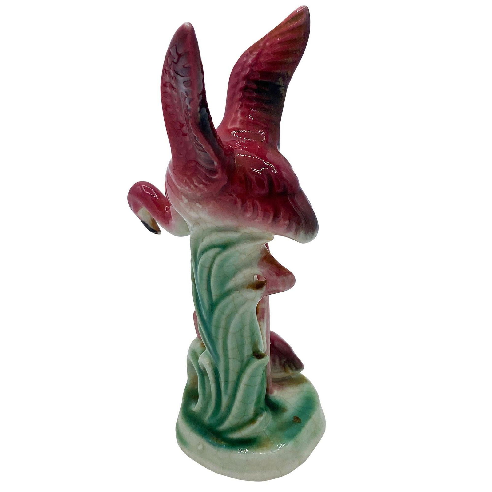 Mid-century Ceramic Miniature Pink Flamingo Tabletop Statue By Leftons - 11