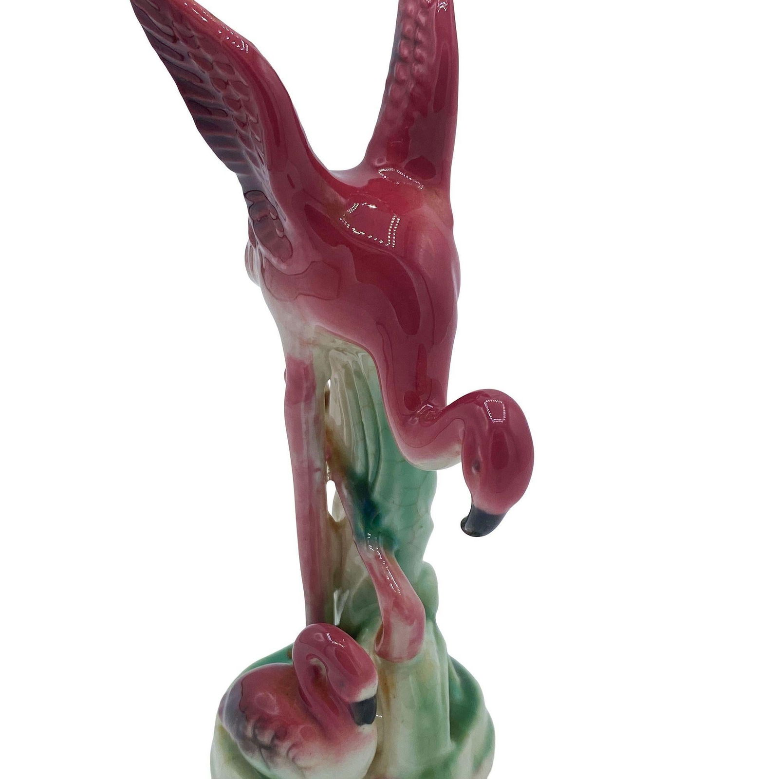 Mid-century Ceramic Miniature Pink Flamingo Tabletop Statue By Leftons - 14