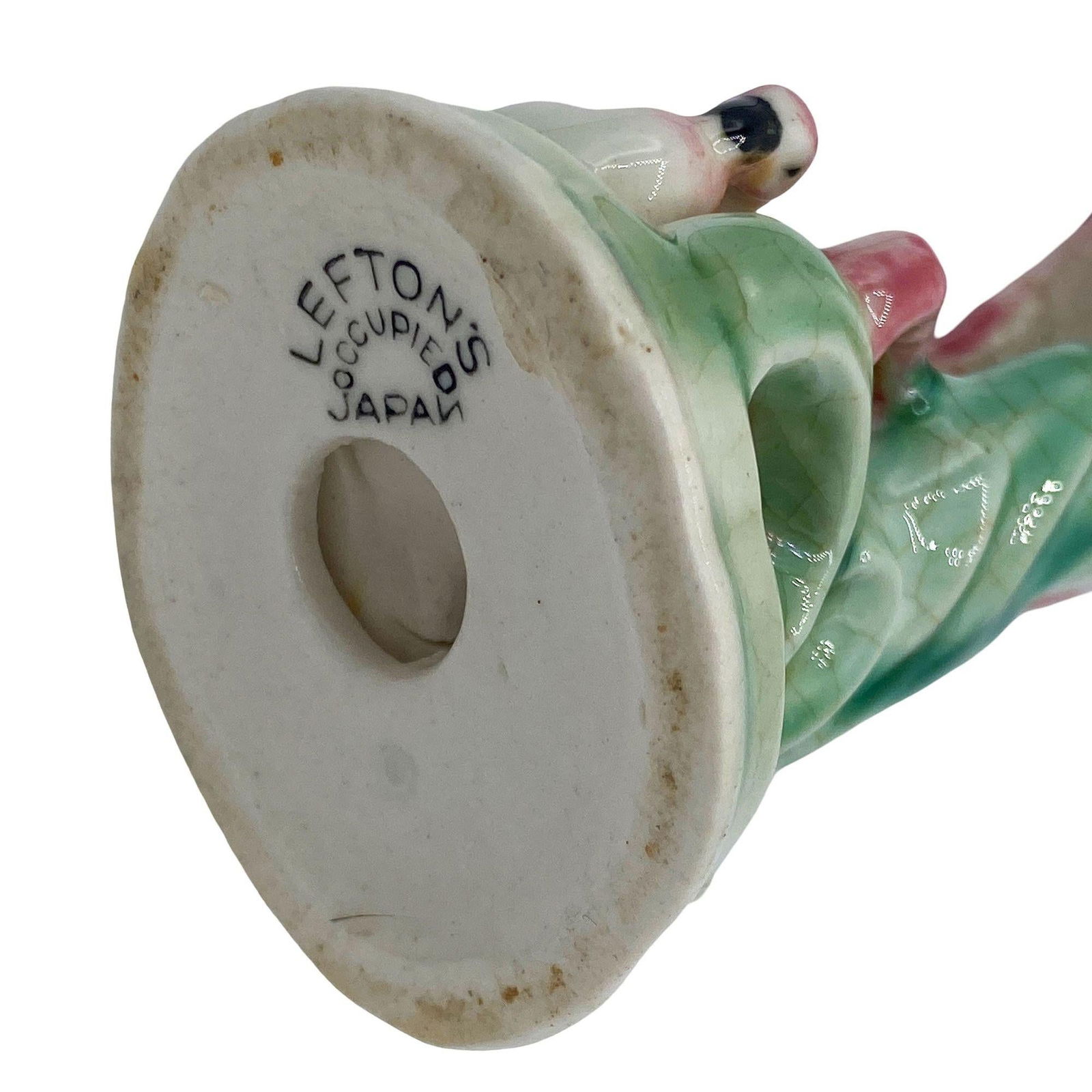 Mid-century Ceramic Miniature Pink Flamingo Tabletop Statue By Leftons - 16