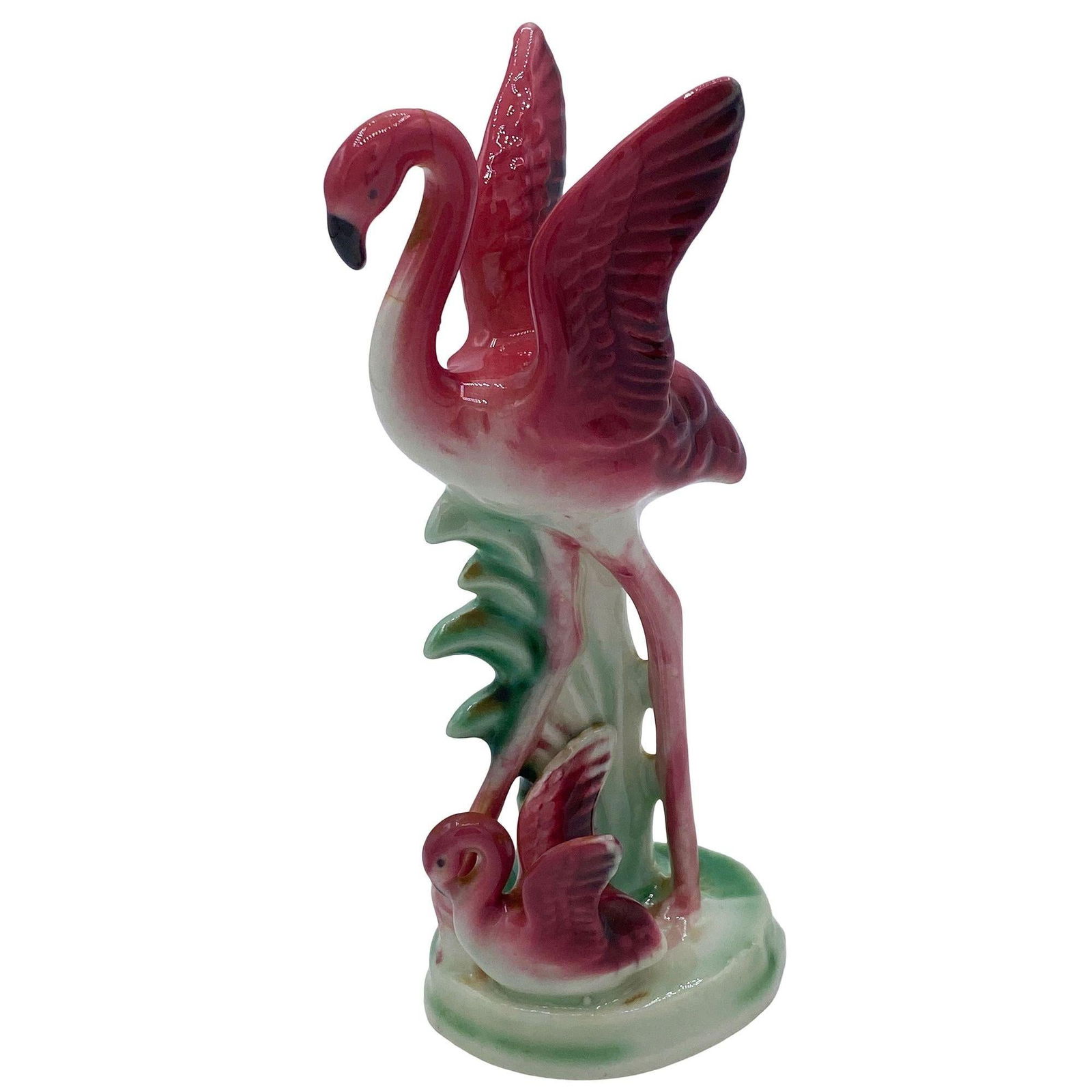 Mid-century Ceramic Miniature Pink Flamingo Tabletop Statue By Leftons - 17