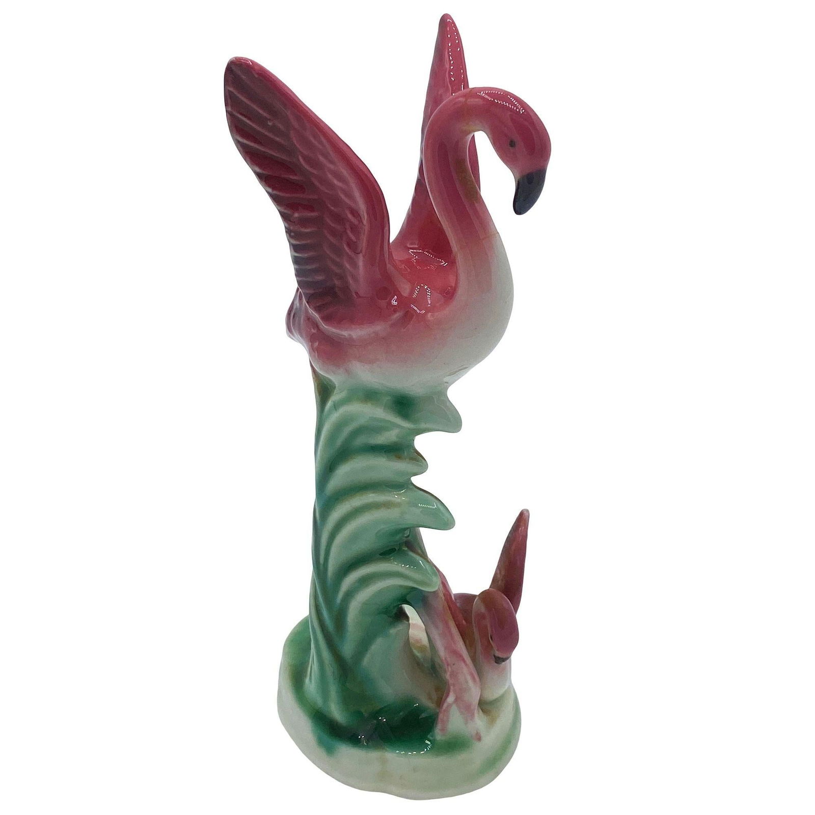 Mid-century Ceramic Miniature Pink Flamingo Tabletop Statue By Leftons - 4