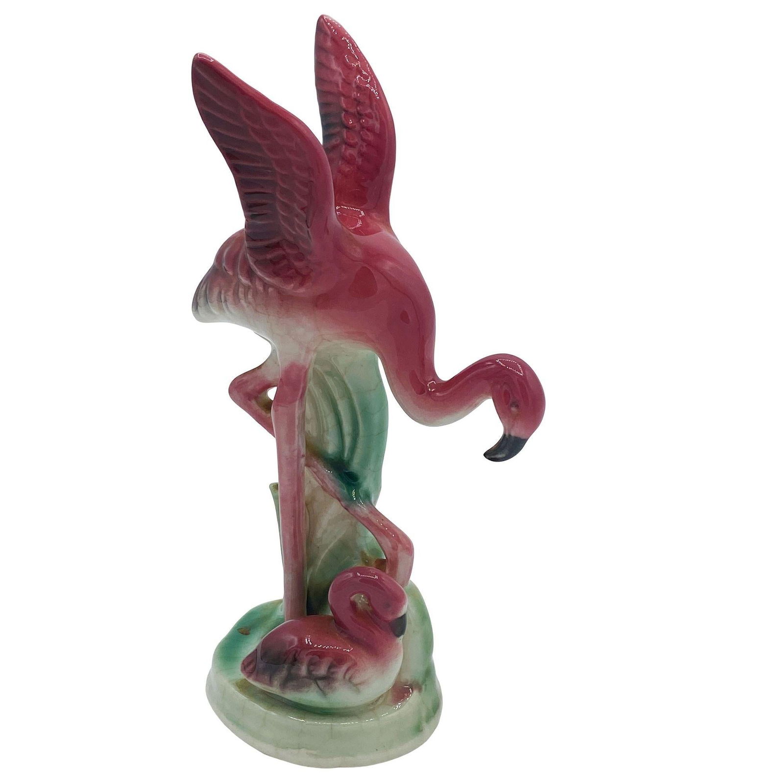Mid-century Ceramic Miniature Pink Flamingo Tabletop Statue By Leftons - 8