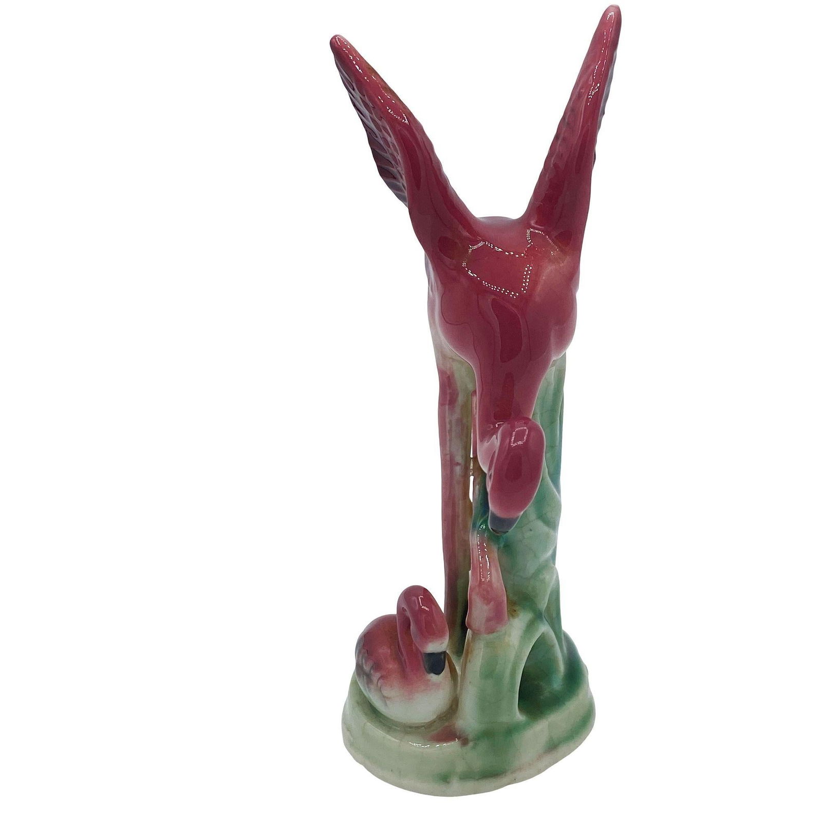 Mid-century Ceramic Miniature Pink Flamingo Tabletop Statue By Leftons - 9
