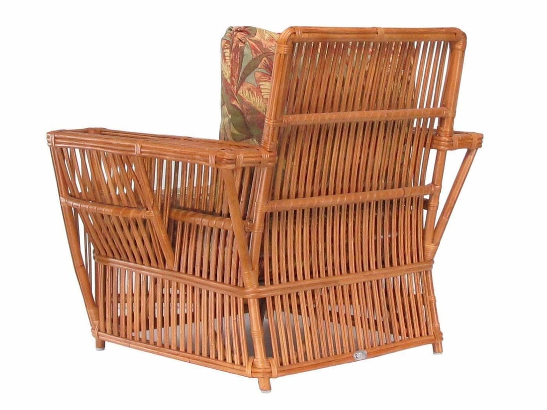 Presidents Stick Reed Rattan Nantucket Lounge Armchair and Ottoman Set - 10