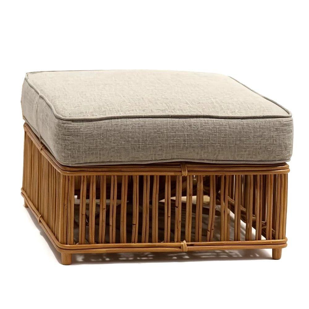 Presidents Stick Reed Rattan Nantucket Lounge Armchair and Ottoman Set - 3