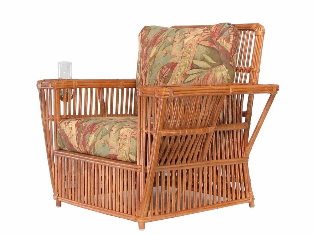 Presidents Stick Reed Rattan Nantucket Lounge Armchair and Ottoman Set - 9