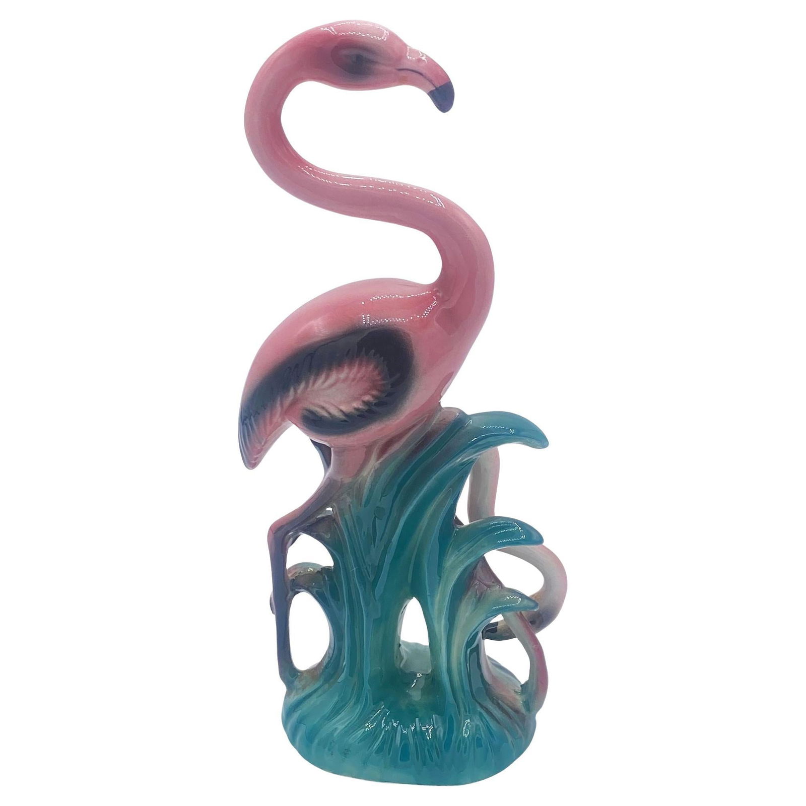 Mid-century Mother & Daughter Pink Flamingo Ceramic Tabletop Statue By Leftons (1 of 19)