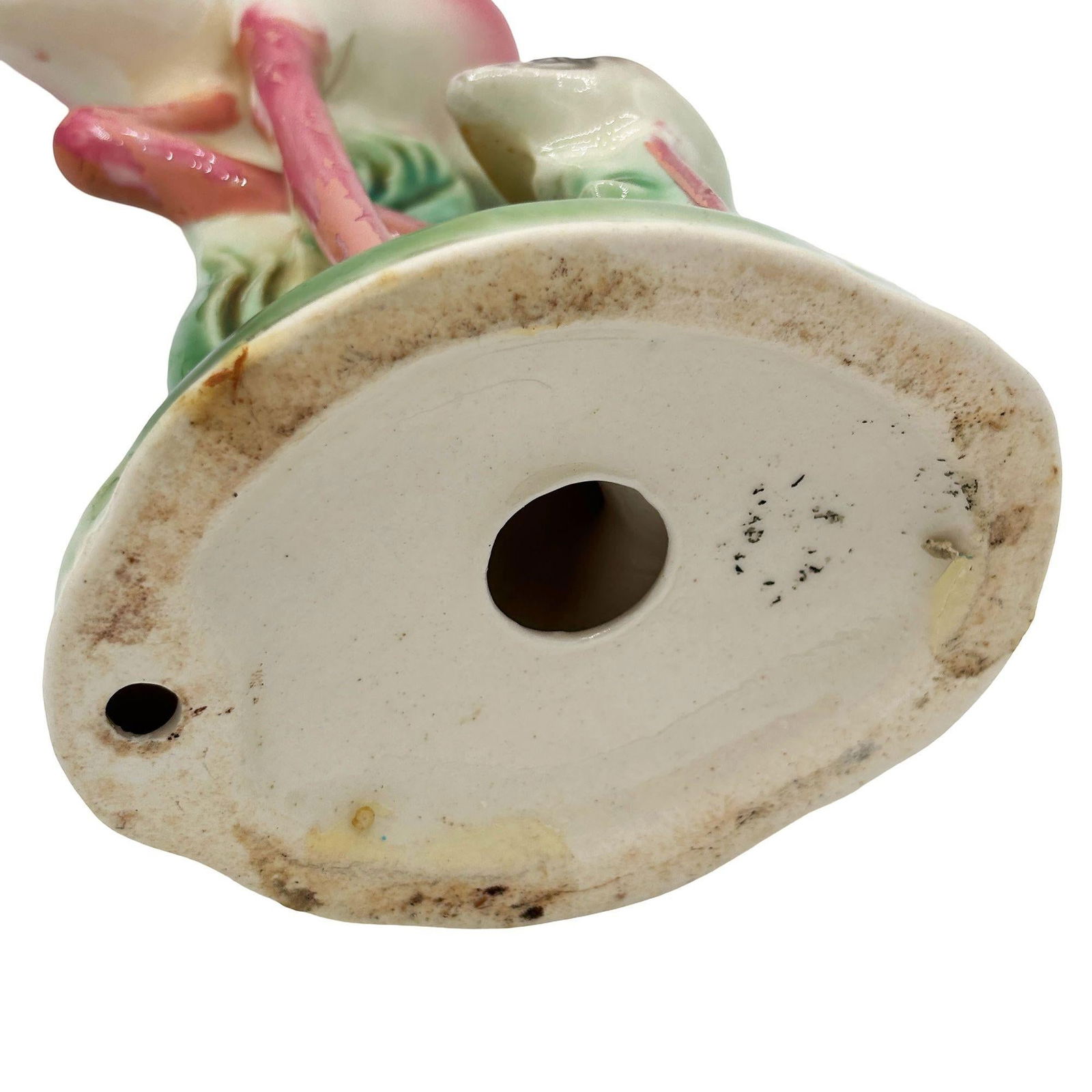 Mid-century Child & Mother Pink Flamingo Ceramic Tabletop Statue By Leftons - 16