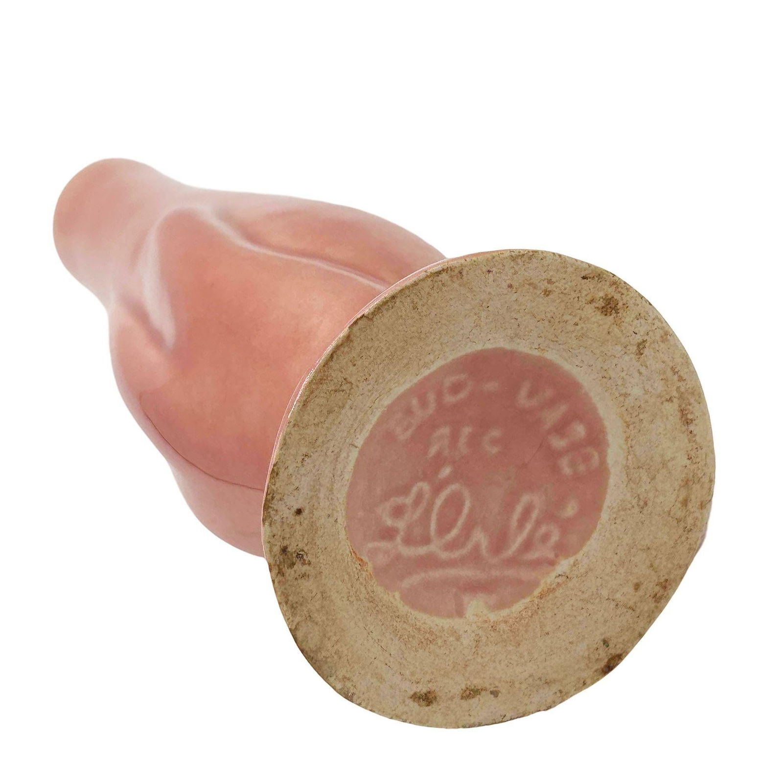 6"Tall Pink Maroon Mid-century "ALC" Vase by Lorle Pottery - 12