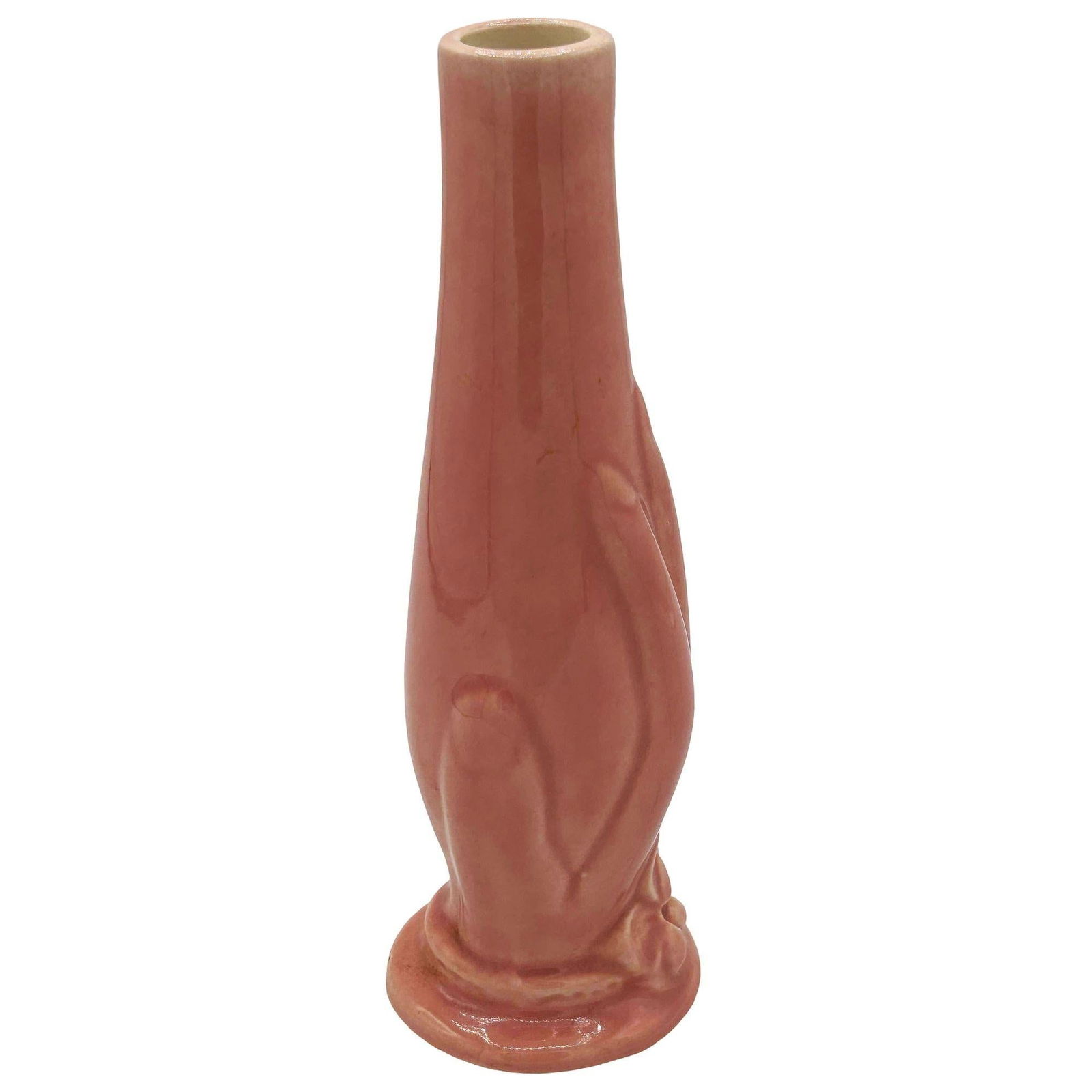 6"Tall Pink Maroon Mid-century "ALC" Vase by Lorle Pottery - 15