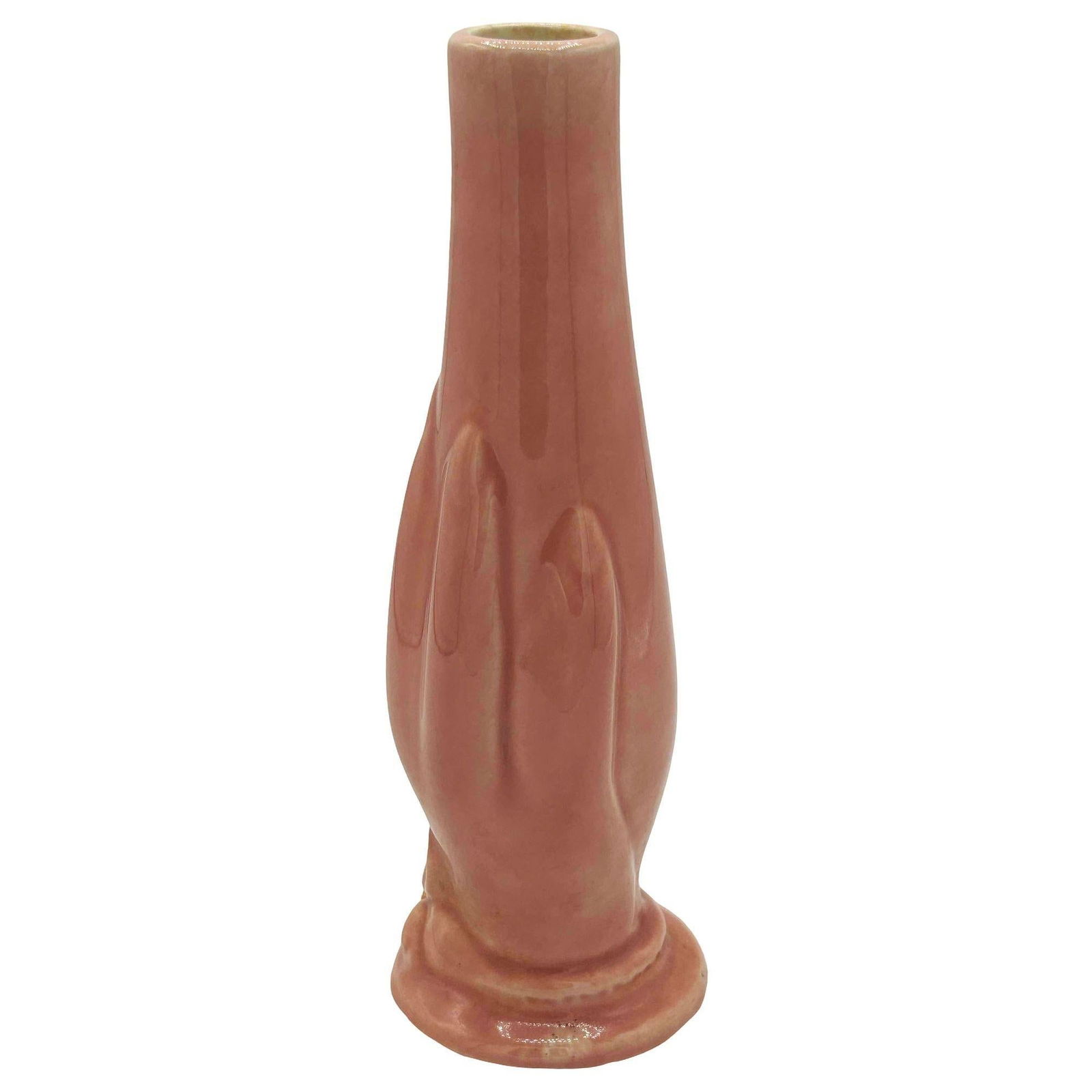 6"Tall Pink Maroon Mid-century "ALC" Vase by Lorle Pottery - 4