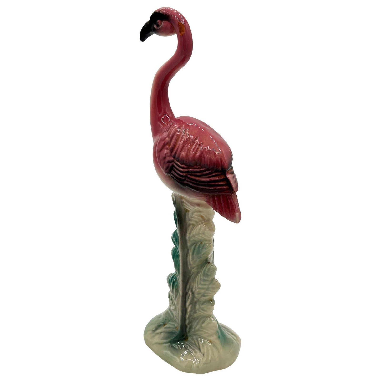 MCM Ceramic California Pottery Standing Tall Pink Flamingo Figurine Statue - 11
