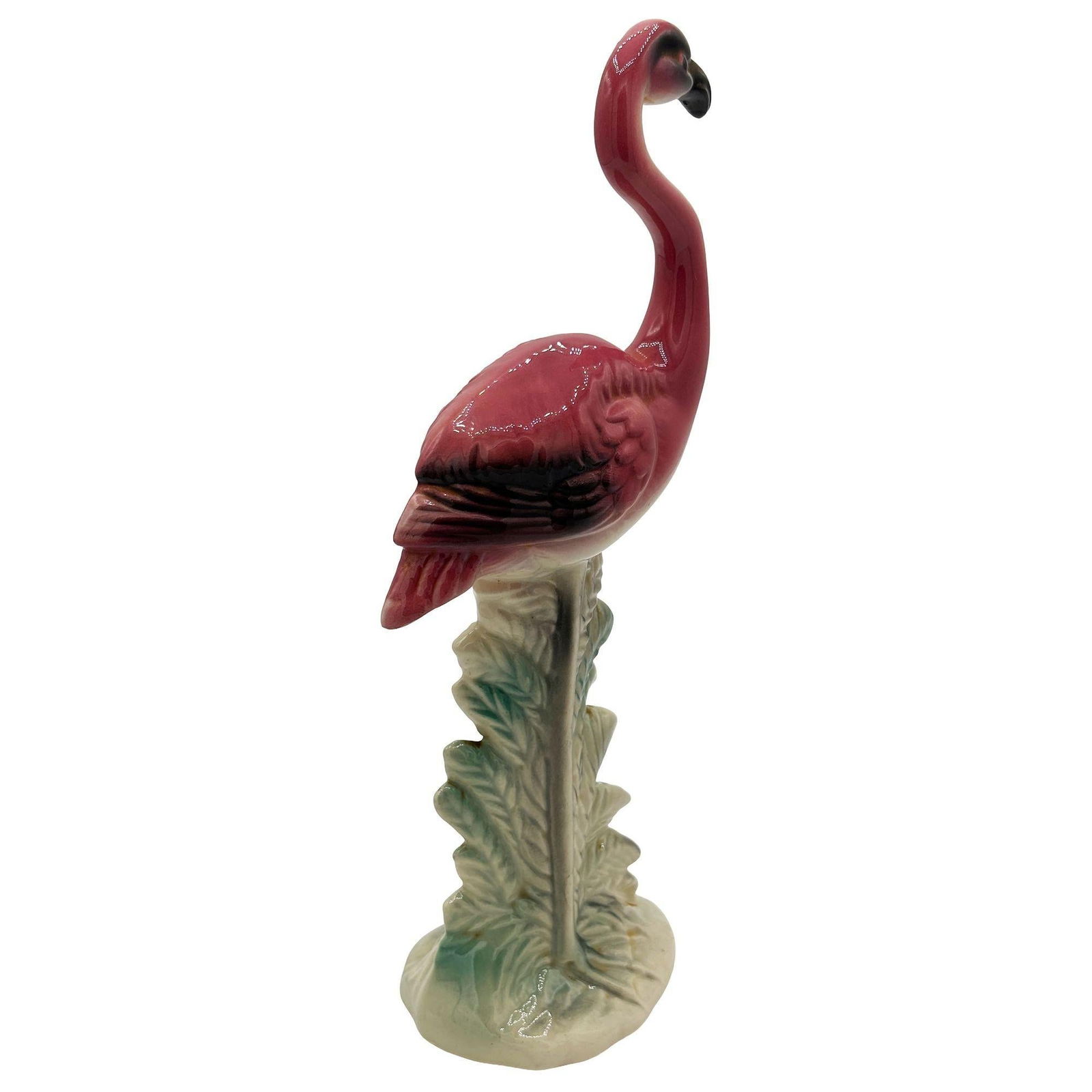 MCM Ceramic California Pottery Standing Tall Pink Flamingo Figurine Statue - 12