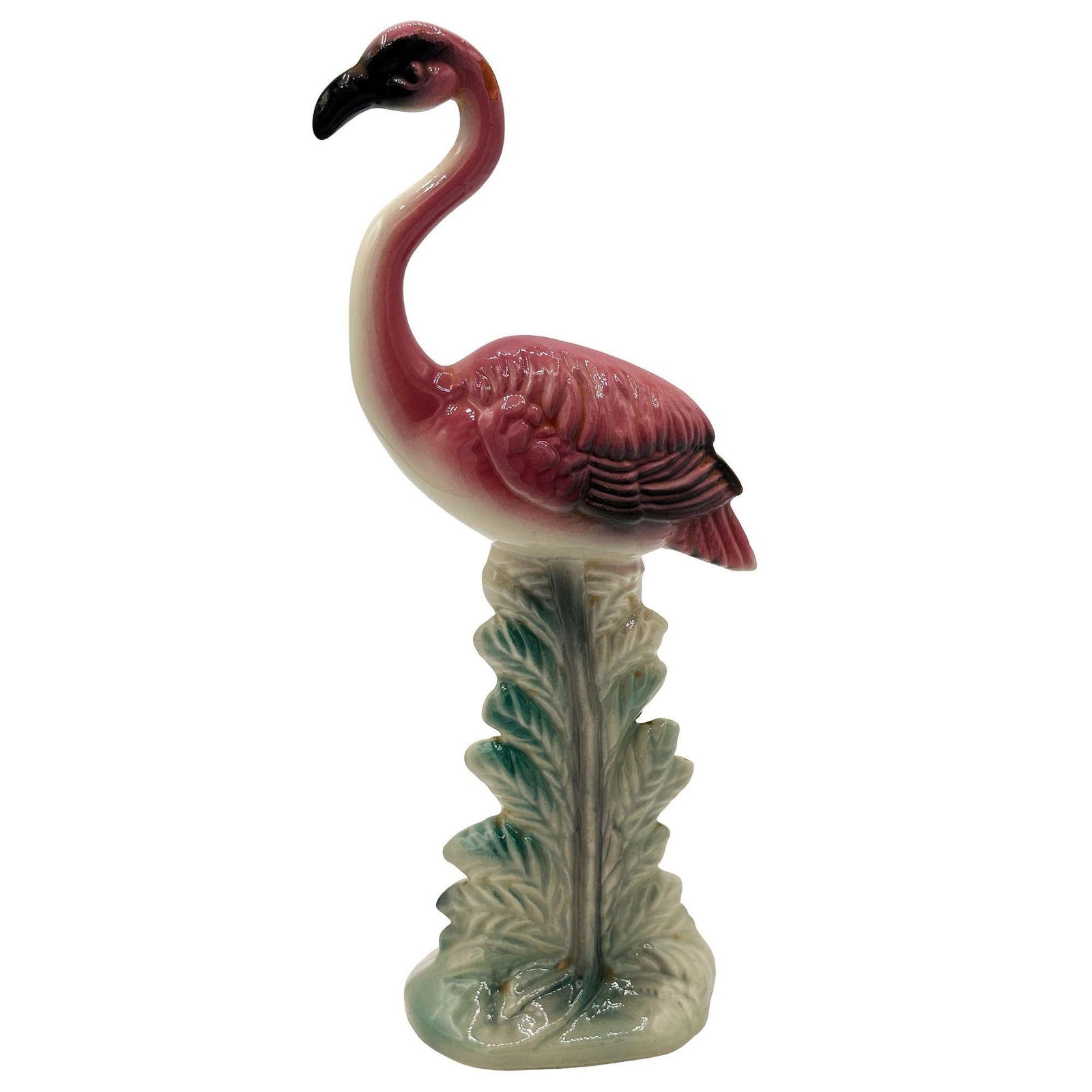 MCM Ceramic California Pottery Standing Tall Pink Flamingo Figurine Statue - 20