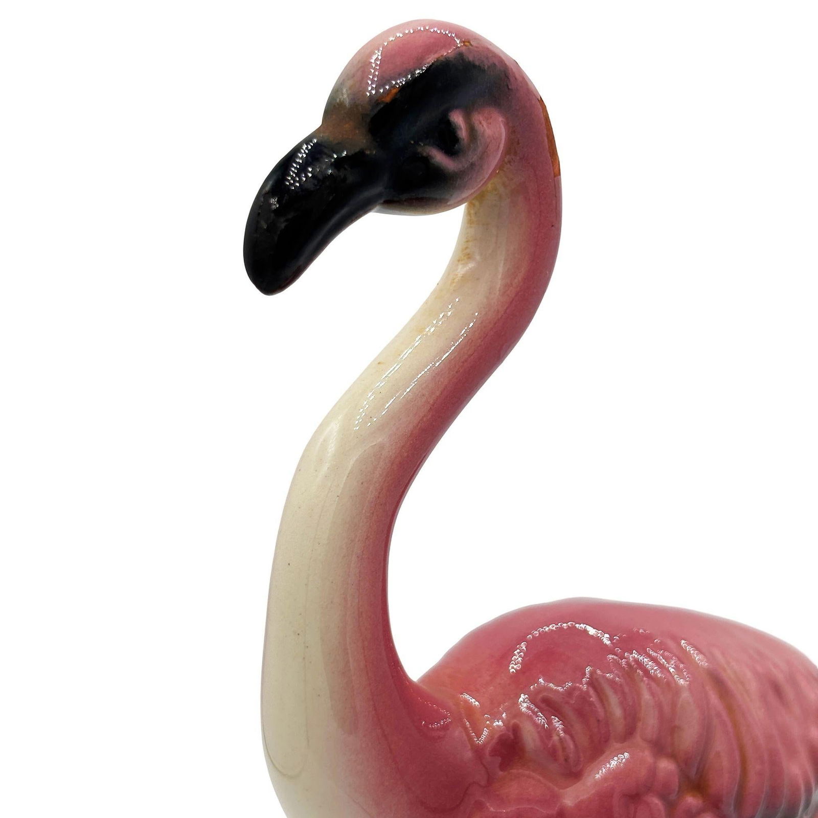 MCM Ceramic California Pottery Standing Tall Pink Flamingo Figurine Statue - 3