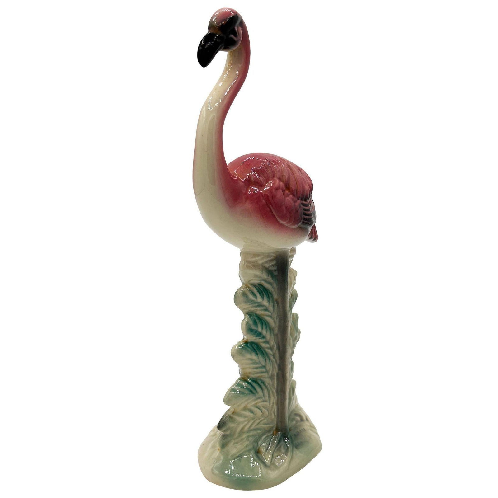 MCM Ceramic California Pottery Standing Tall Pink Flamingo Figurine Statue - 8