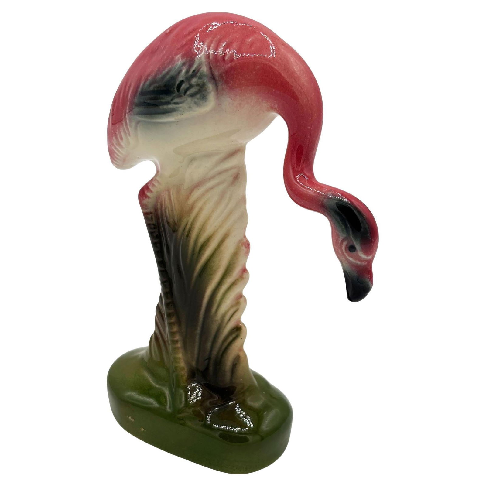 Mid-century California Pottery Ceramic On The Prowl Pink Flamingo Figurine - 7