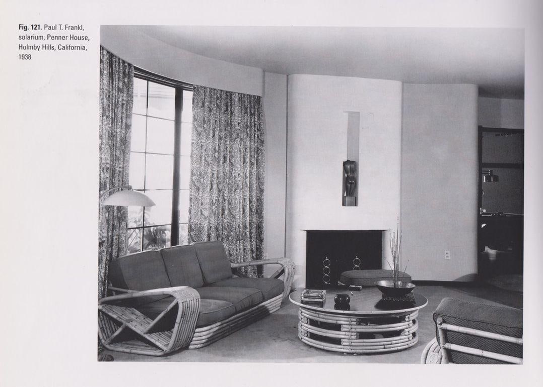 Restored Historic Paul T.Frankl Hand Made 5- Strand Square Pretzel Rattan Lounge - 16