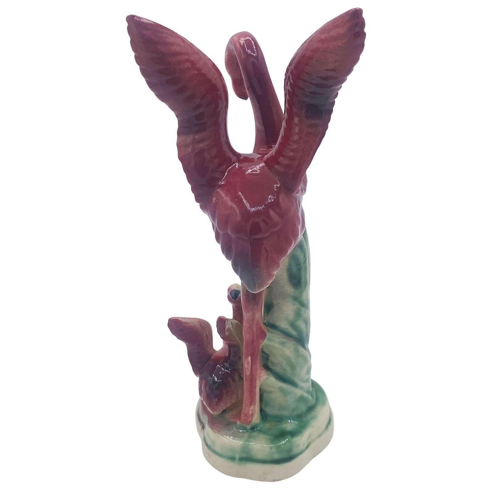 1948 "Souvenir of Miami" Mother & Child Ceramic Pink Flamingo Figurine - 11