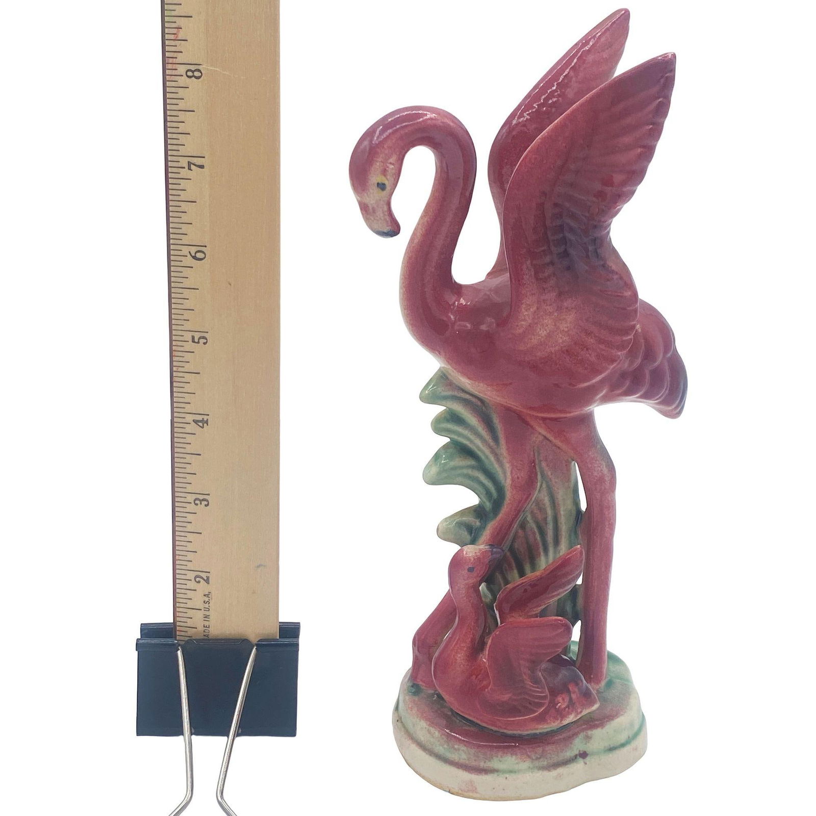 1948 "Souvenir of Miami" Mother & Child Ceramic Pink Flamingo Figurine - 16