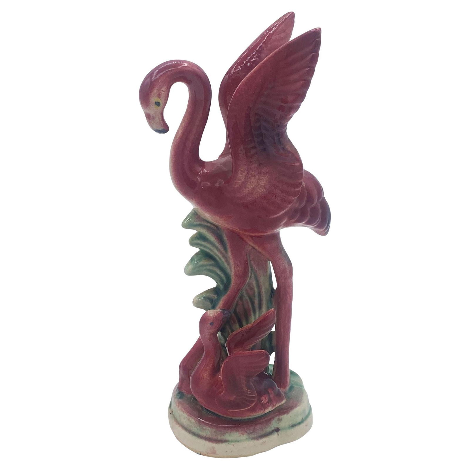 1948 "Souvenir of Miami" Mother & Child Ceramic Pink Flamingo Figurine (1 of 20)
