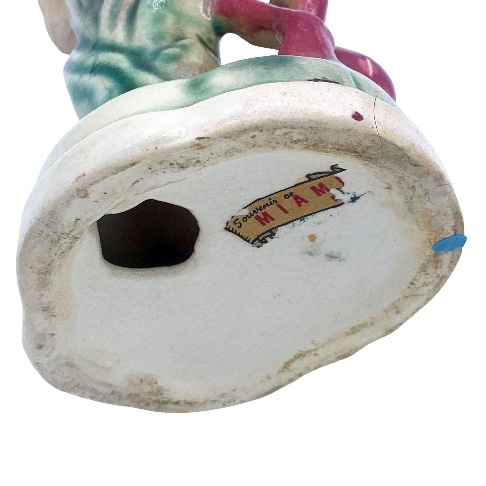 1948 "Souvenir of Miami" Mother & Child Ceramic Pink Flamingo Figurine - 5