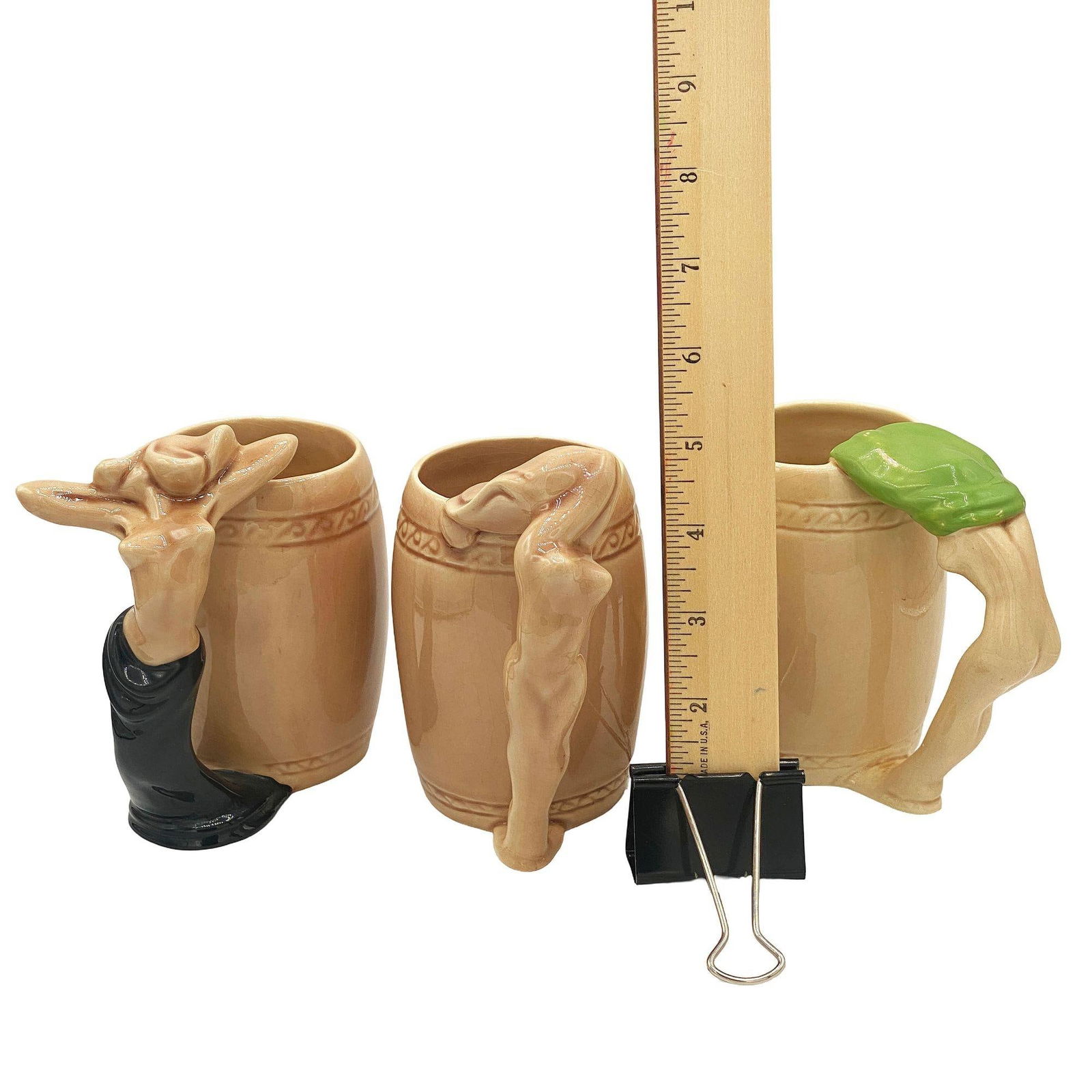 Set of Three "Strip Tease- Eye Appeal" Ceramic Barware Mugs by Dorothy Kindell - 9