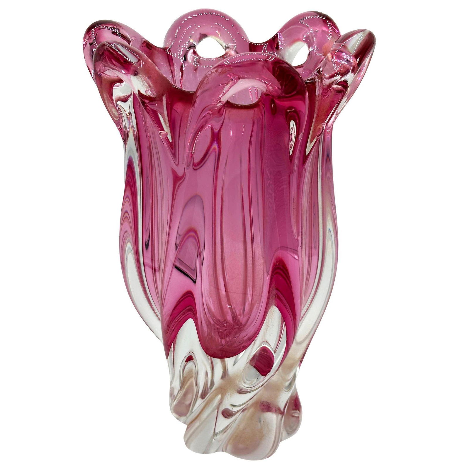 MCM Czech Cranberry Art Glass Vase by Josef Hospodka for Chribska Glassworks - 17