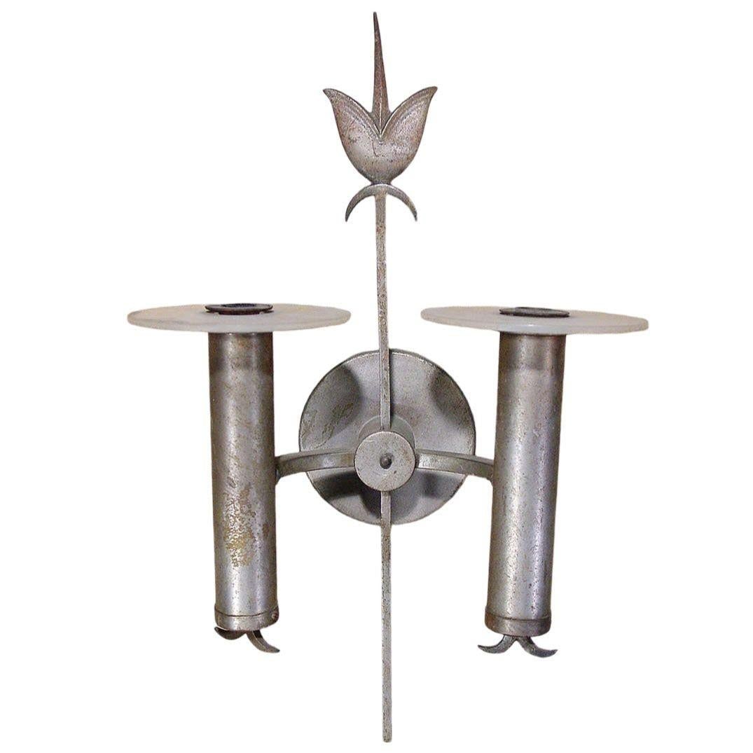 Pair of Geometric Art Deco Wall Sconces - 14