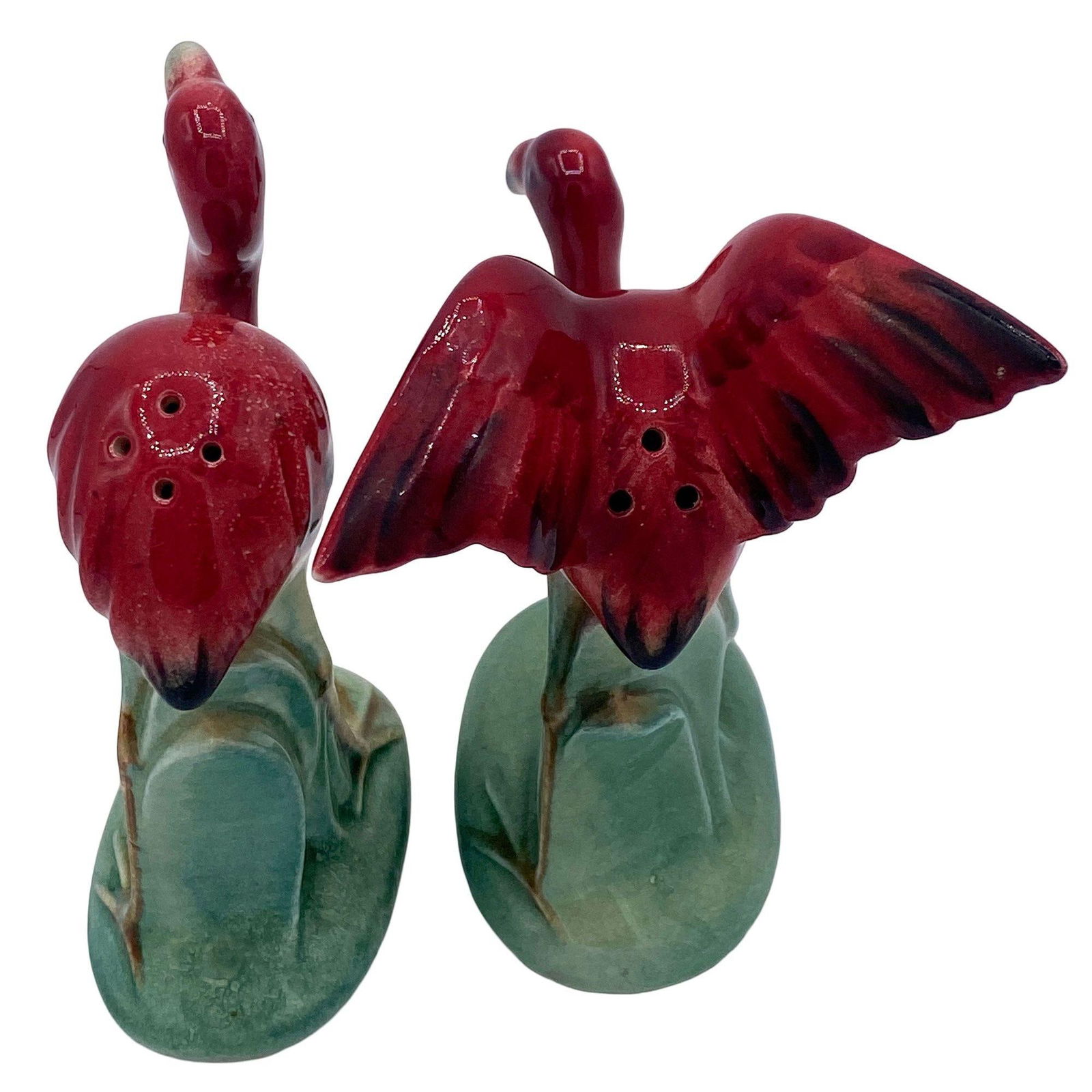 Mid-century Flying Flamingo Ceramic Salt & Pepper Shaker Set, Japan - 15