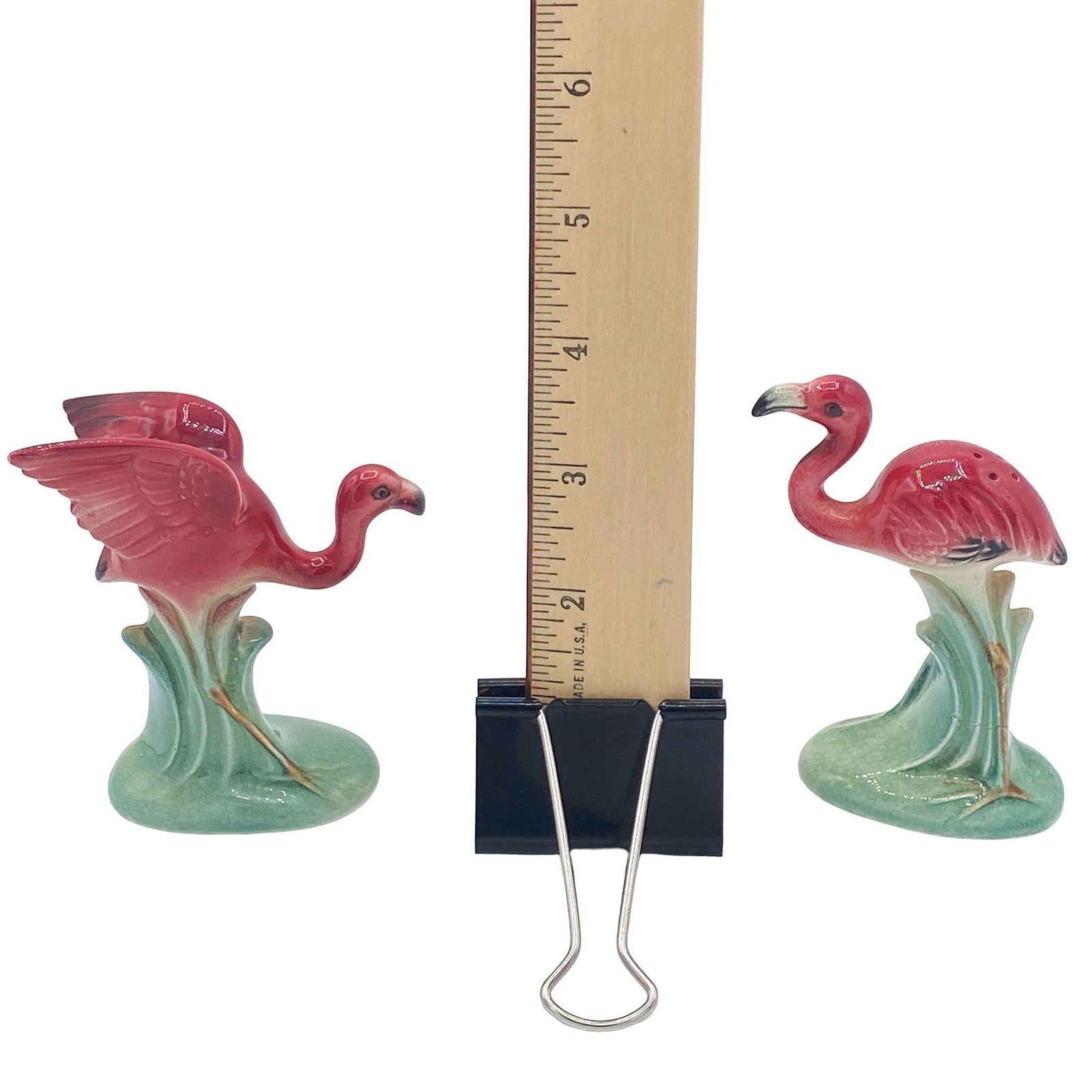 Mid-century Flying Flamingo Ceramic Salt & Pepper Shaker Set, Japan - 6