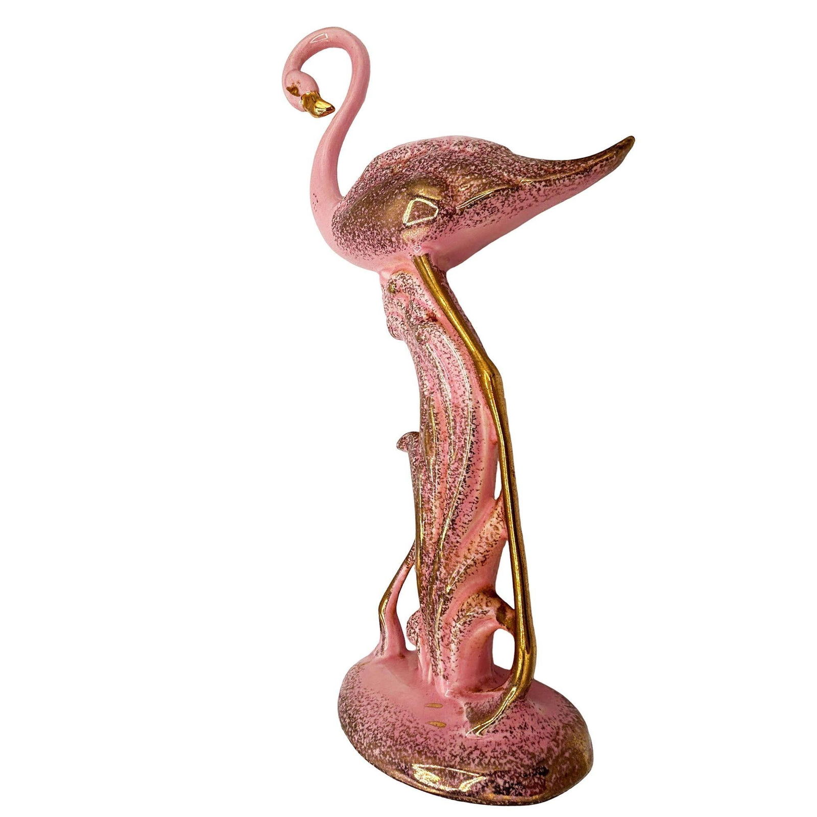 Large Hawaiian Pottery Ceramic long-legged Flamingo Figurine by Found Memories - 9
