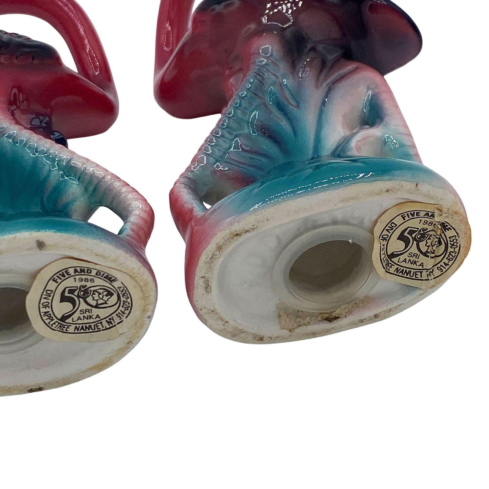 Tropical Pink Flamingo Ceramic Tabletop Salt & Pepper Shaker Set by Five & Dime - 16