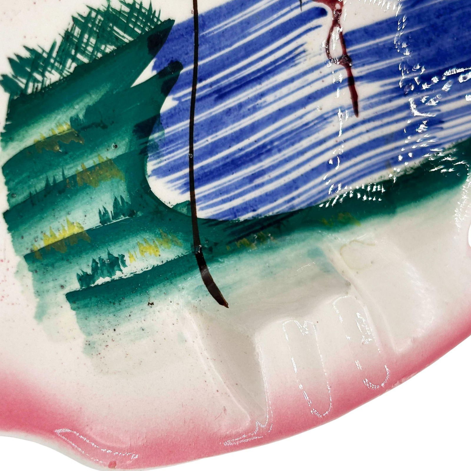 Rare 1940 Biomorphic Pink Flamingo Florida Ceramic Ashtray by Kenmar - 10