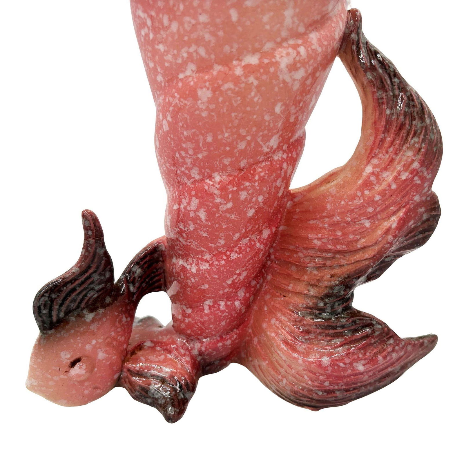 Ebb Tide Vase Fish & Shell Pink Speckled Ceramic Vase by Hull Pottery - 6