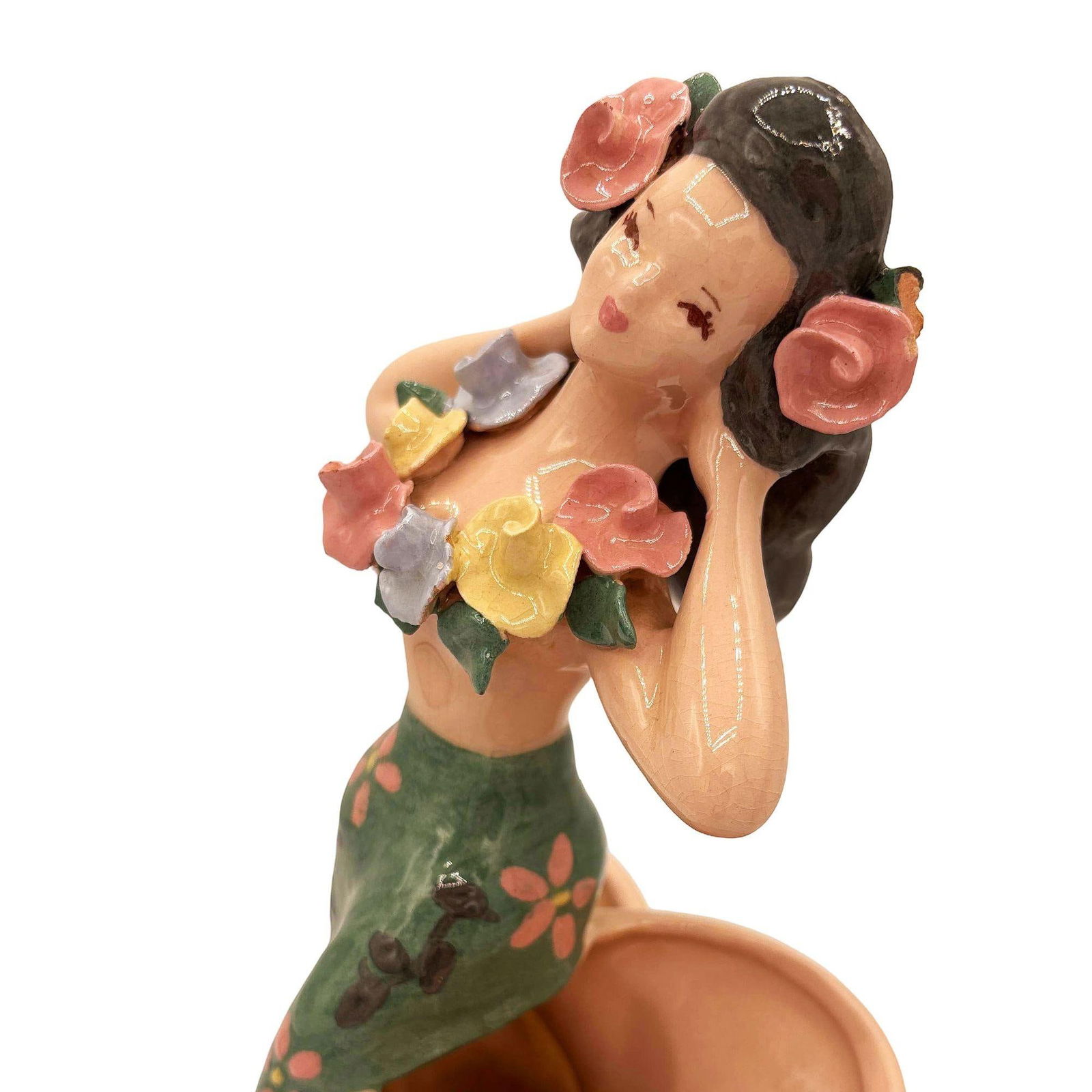 Rare 1940 Dancing Hula Girl Vase by Kaye of Hollywood Dorette Saltzman - 18