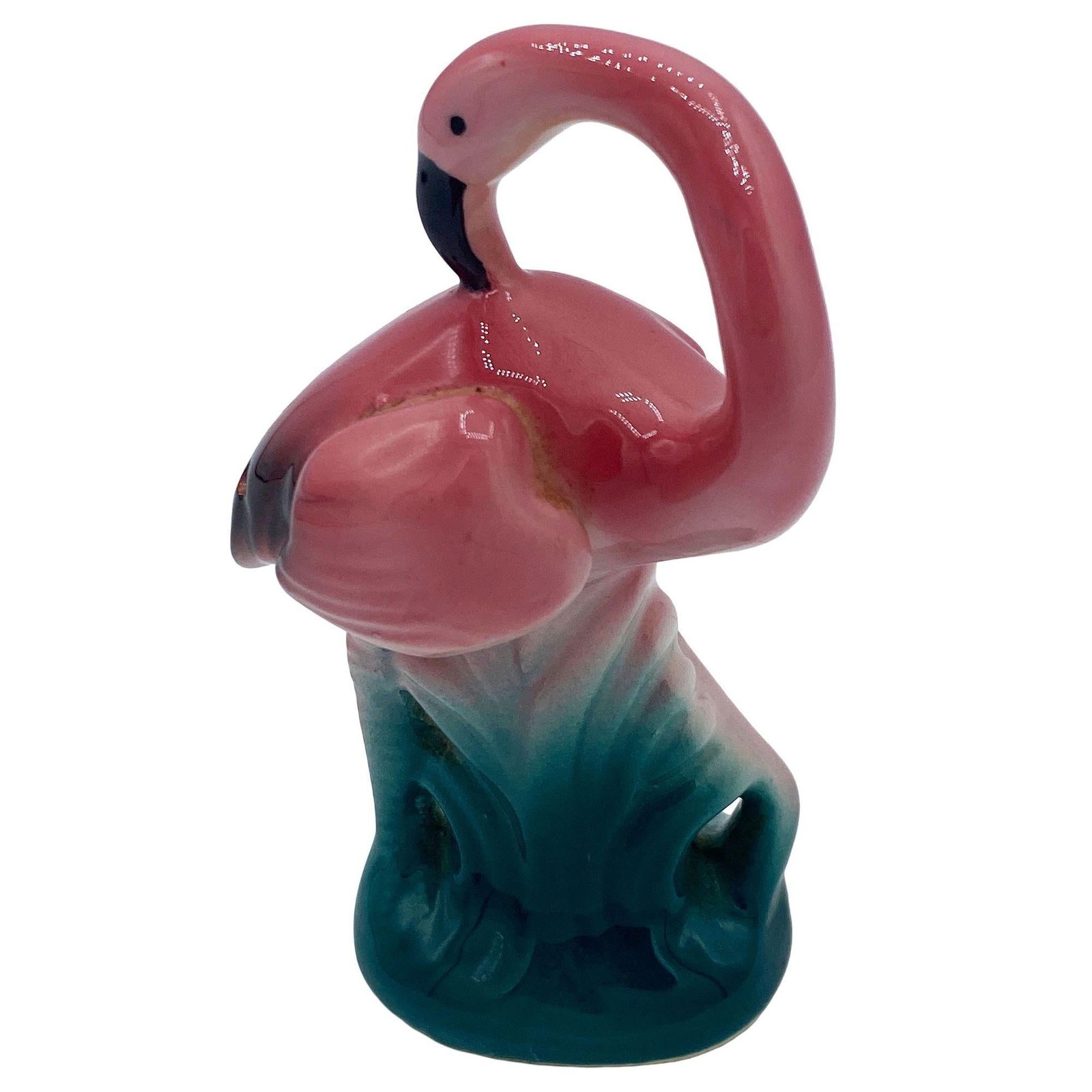 Pink & Green Flamingo Ceramic Tabletop Matching Salt & Pepper Shaker Set - 4