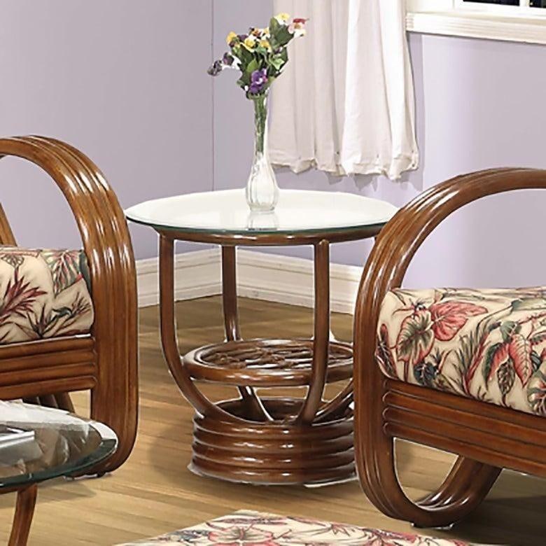 Modernist 3-Strand 3/4 Pretzel "Kauai" Rattan Living Room Set, 6 Pieces - 12