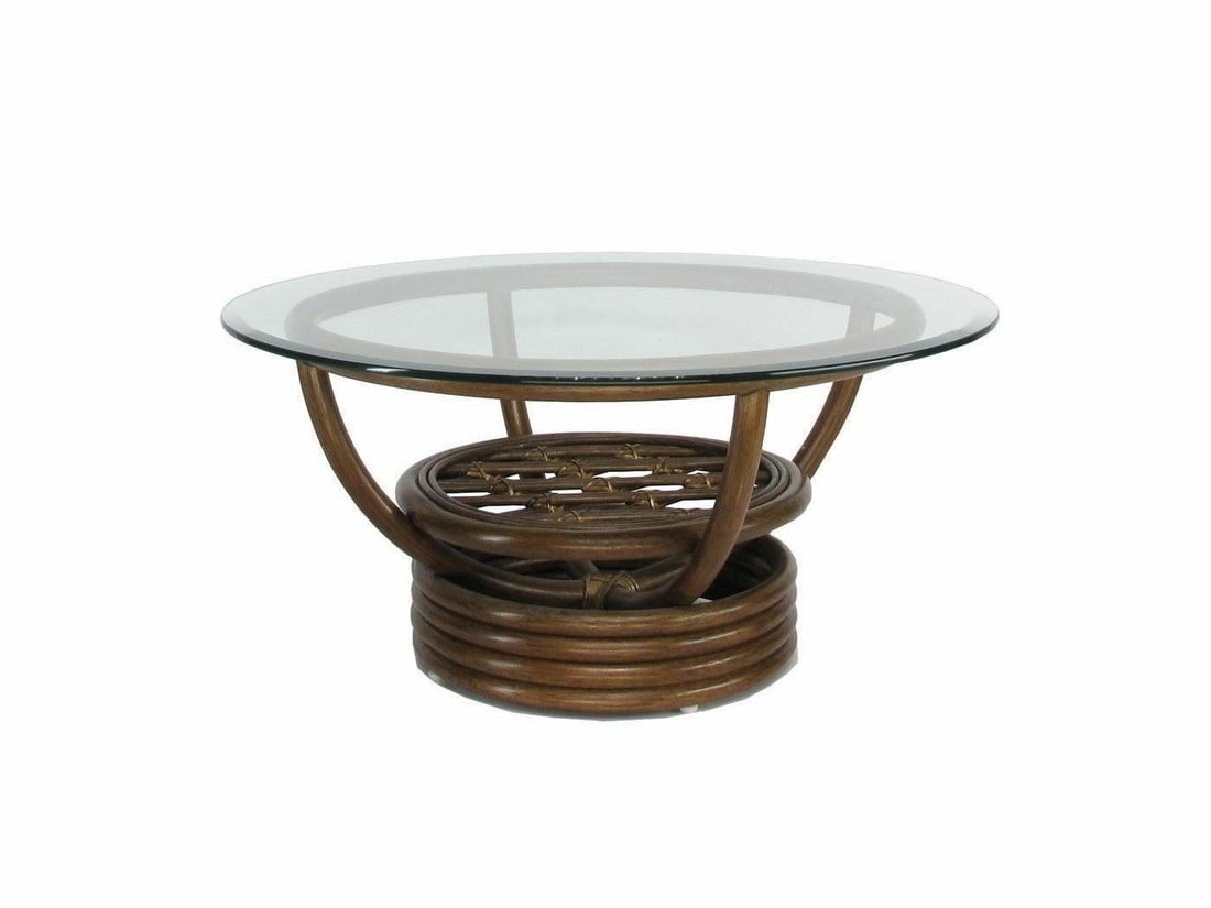 Modernist 3-Strand 3/4 Pretzel "Kauai" Rattan Living Room Set, 6 Pieces - 5