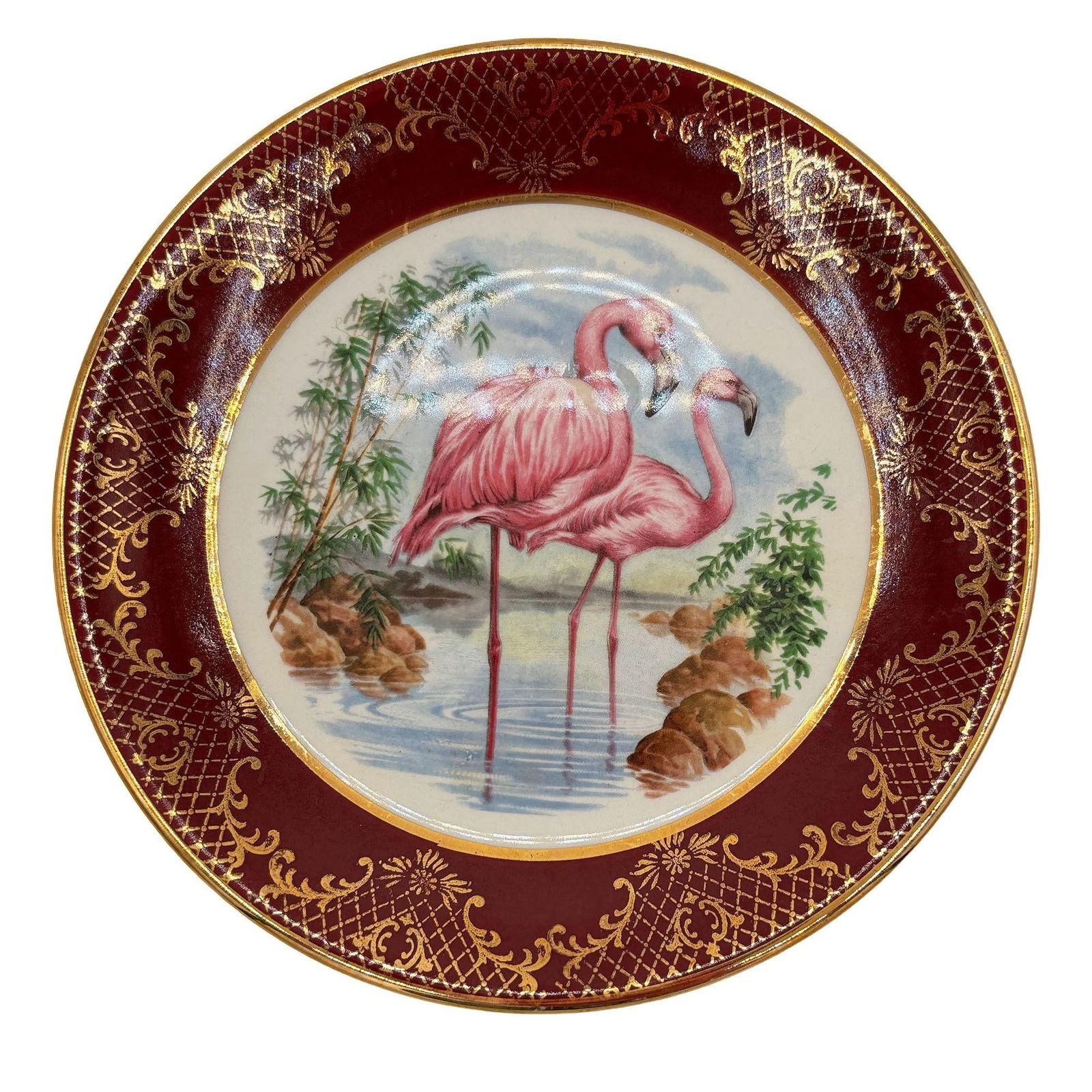Mid-century Round Pink Flamingo Salad Plate by Royal Falconware England - 3