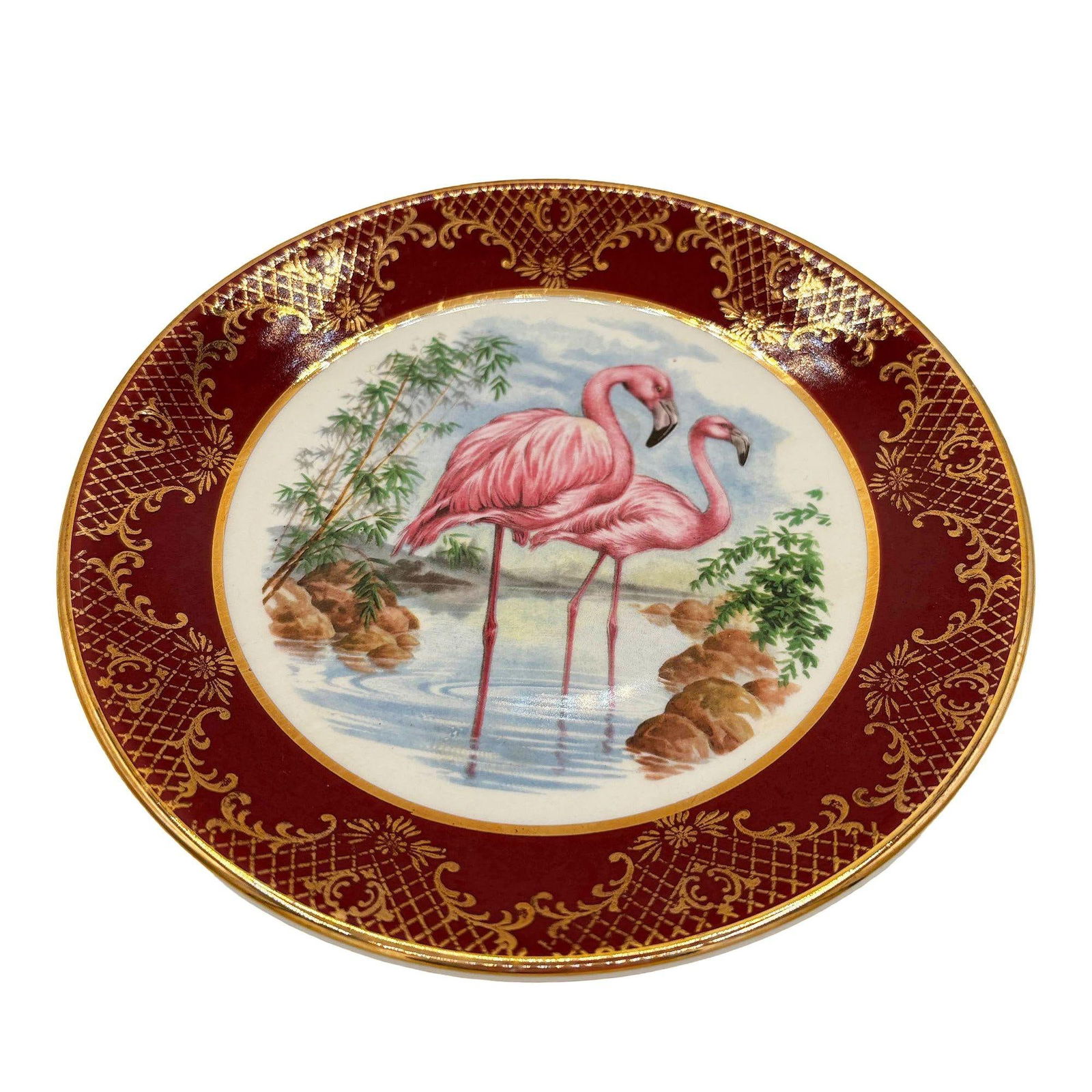 Mid-century Round Pink Flamingo Salad Plate by Royal Falconware England - 4