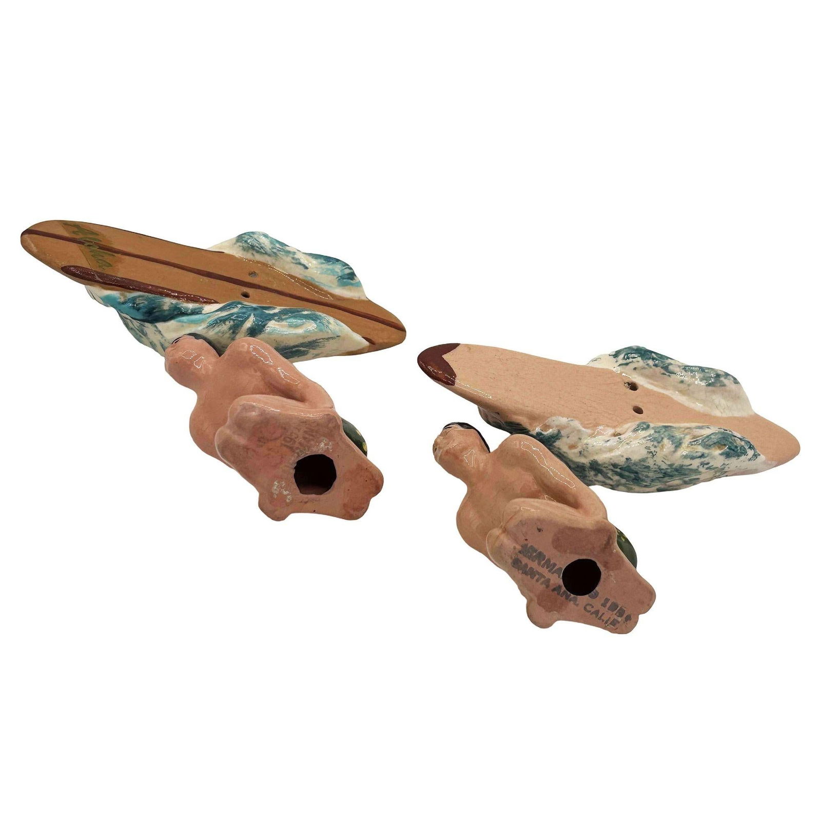 RARE 1951 Twin Surfer Ceramic Salt & Pepper Shaker Set by Herman's - 11