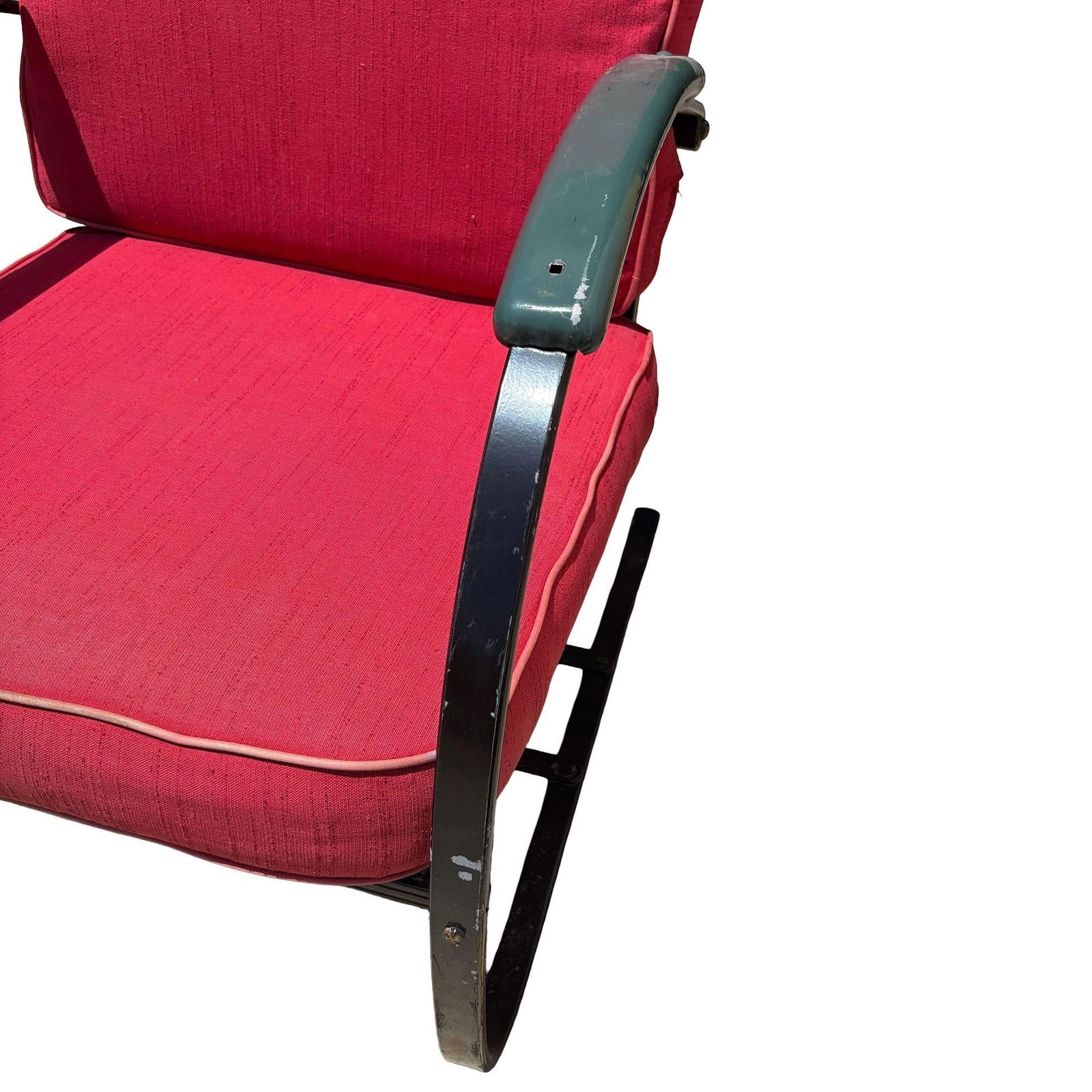 Art Deco Green & Black Springer Rocking Chair by Wolfgang Hoffmann for Howell - 19